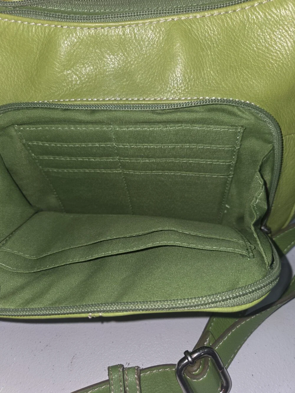 St. John’s Bay Genuine Leather Green Hobo Shoulder Bag Purse